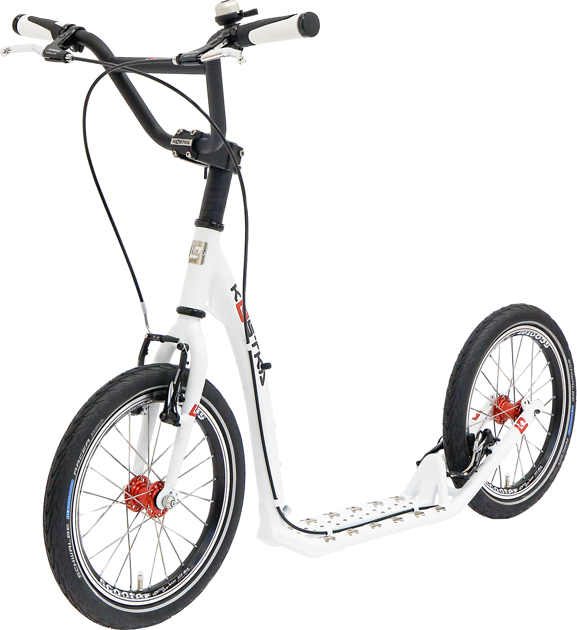 White Electric Scooter Bicycle Style Large Wheels PNG