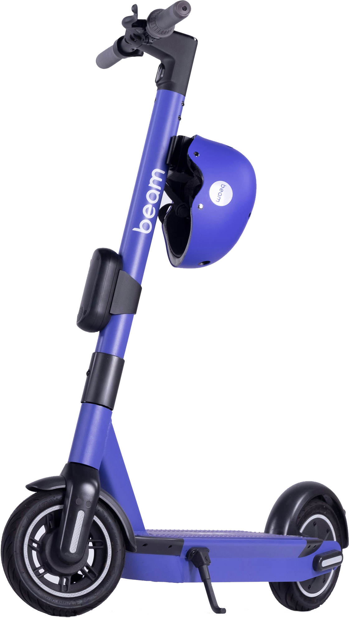 Purple Electric Kick Scooter With Rearview Mirror PNG