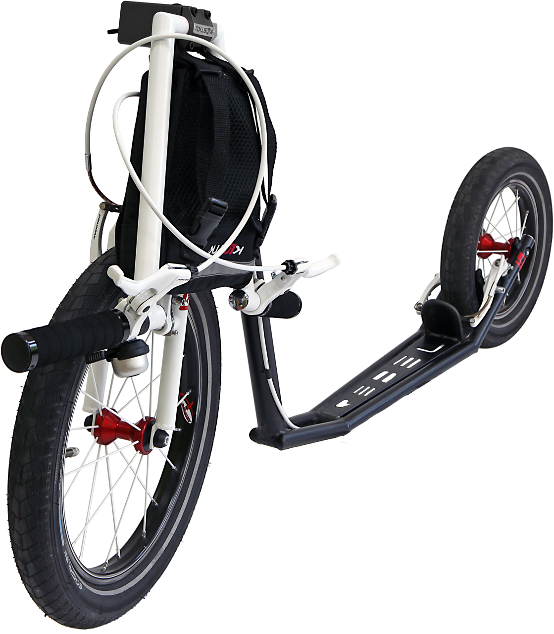 White Folding Electric Scooter With Large Wheels PNG