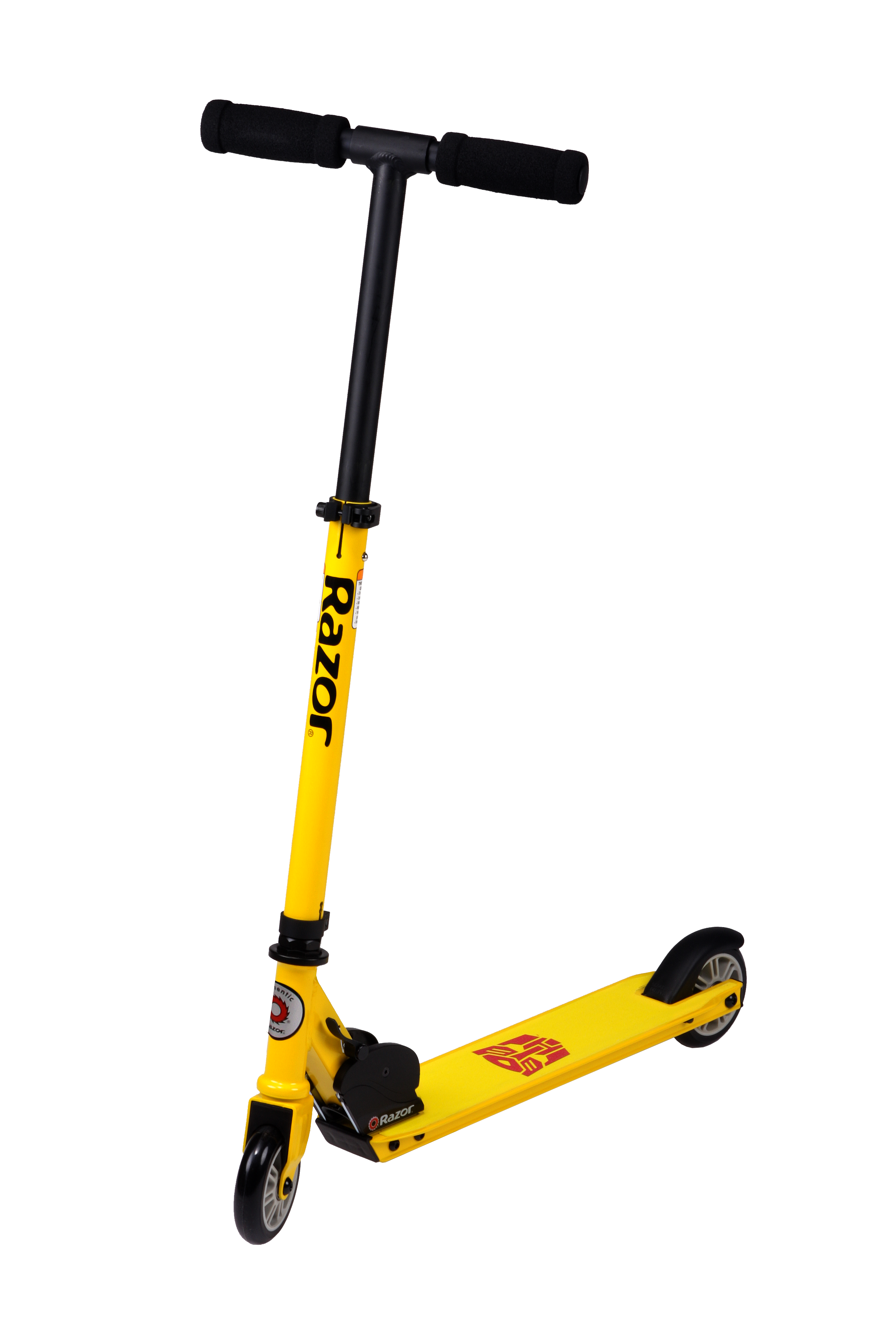Yellow Kick Scooter With Black Wheels PNG