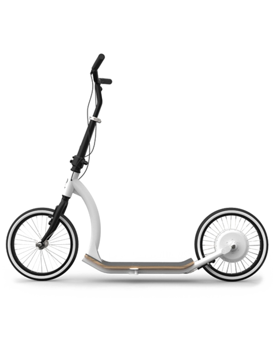 White Kick Scooter With Black Handlebar PNG
