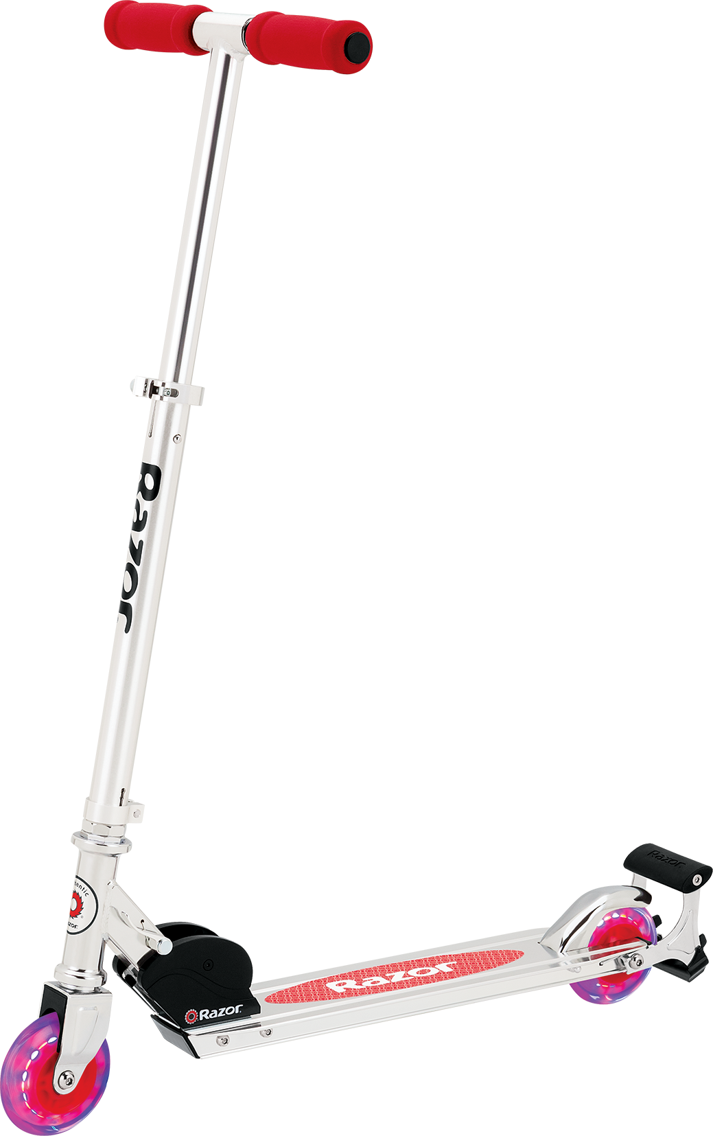 White Pink Kick Scooter With Pink Wheels PNG