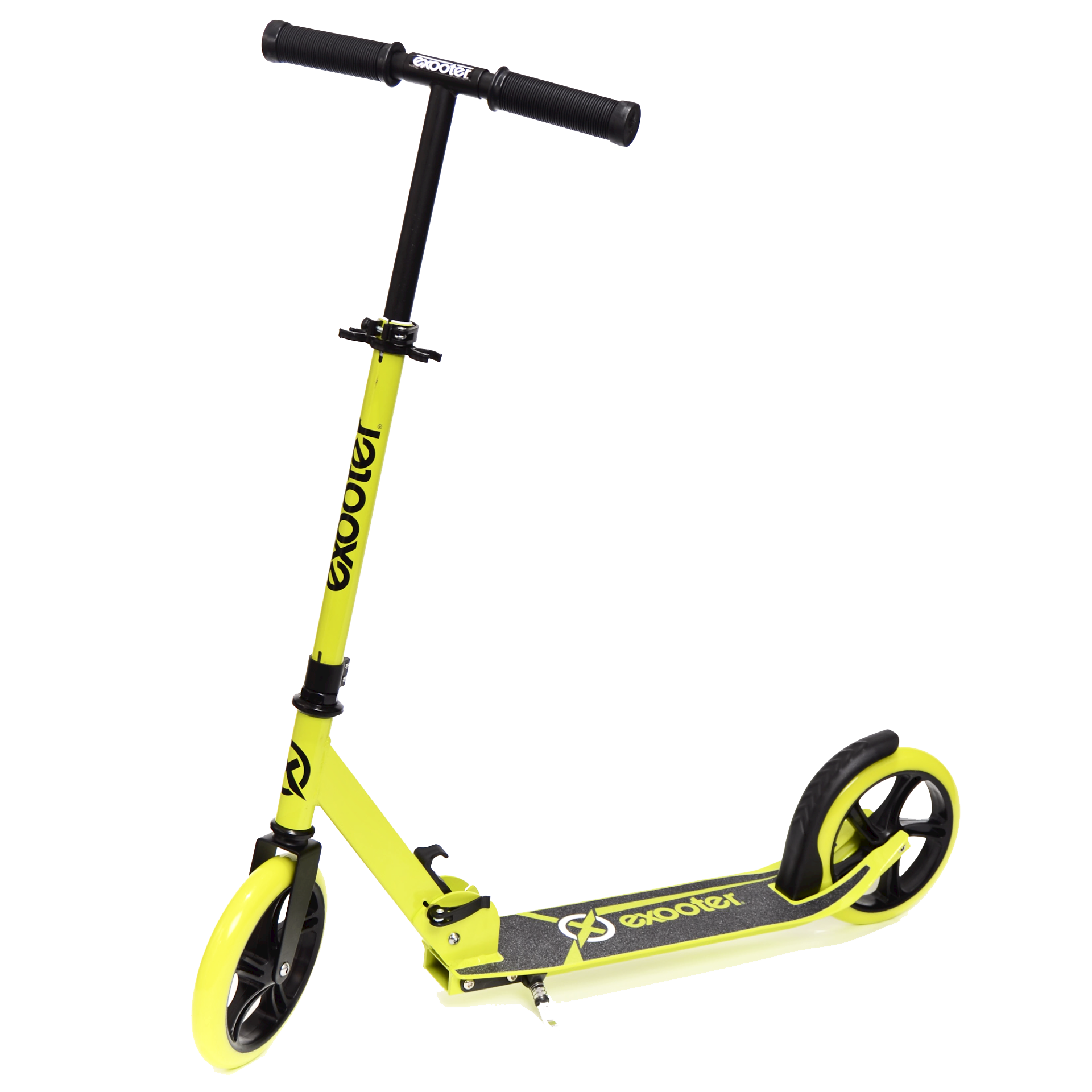 Yellow Black Kick Scooter With Curved Deck PNG