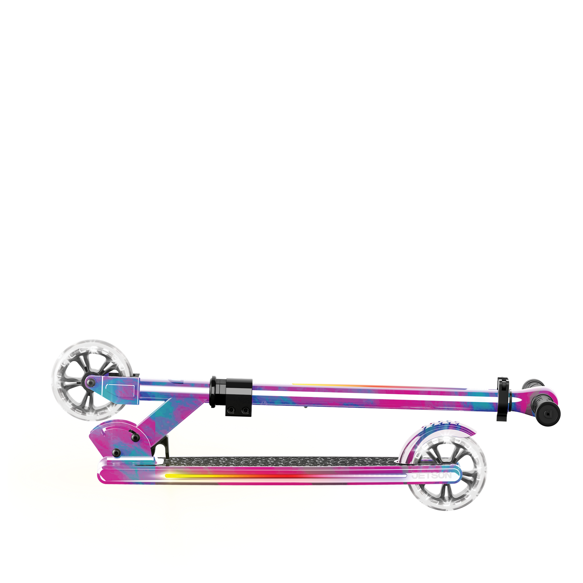 Pink Purple Folding Kick Scooter Collapsed PNG