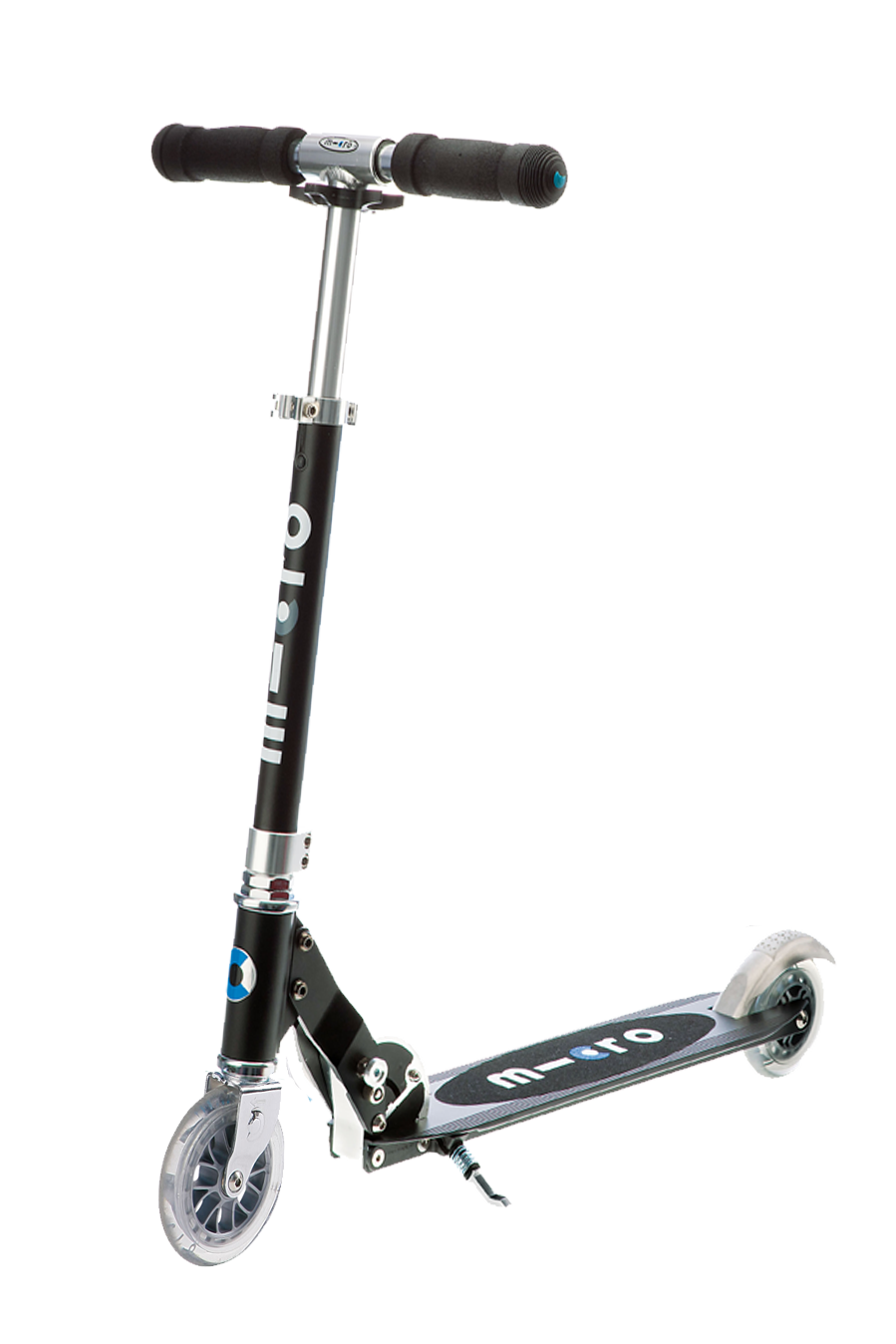 Silver Black Kick Scooter With Small Wheels PNG
