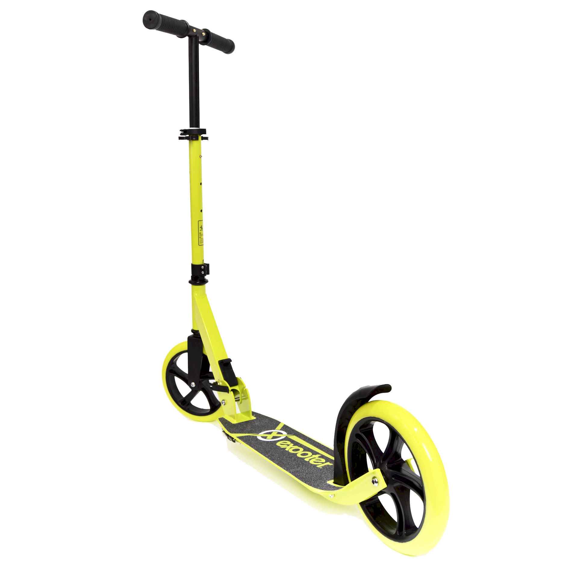Yellow Black Kick Scooter With Large Wheels PNG