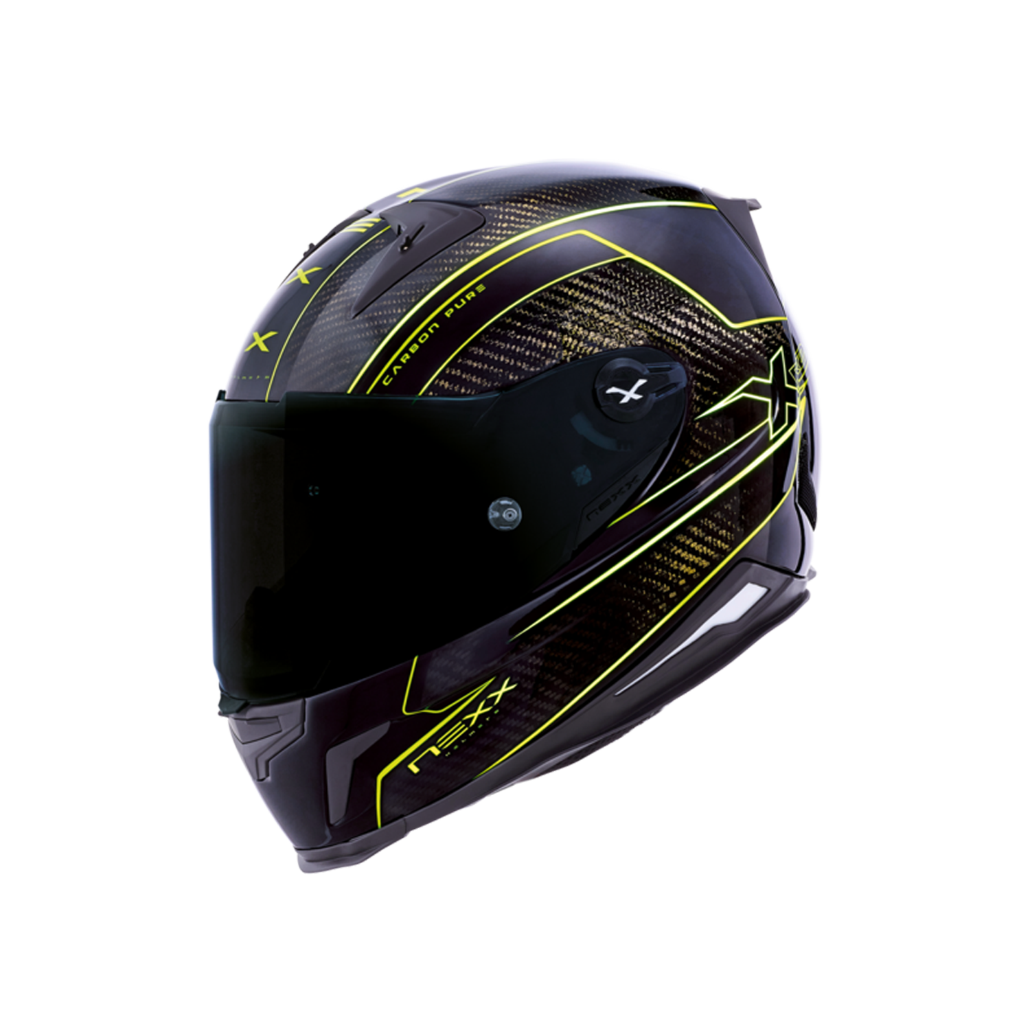Black Full Face Motorcycle Helmet With Blue Accent Transparent Background PNG Image
