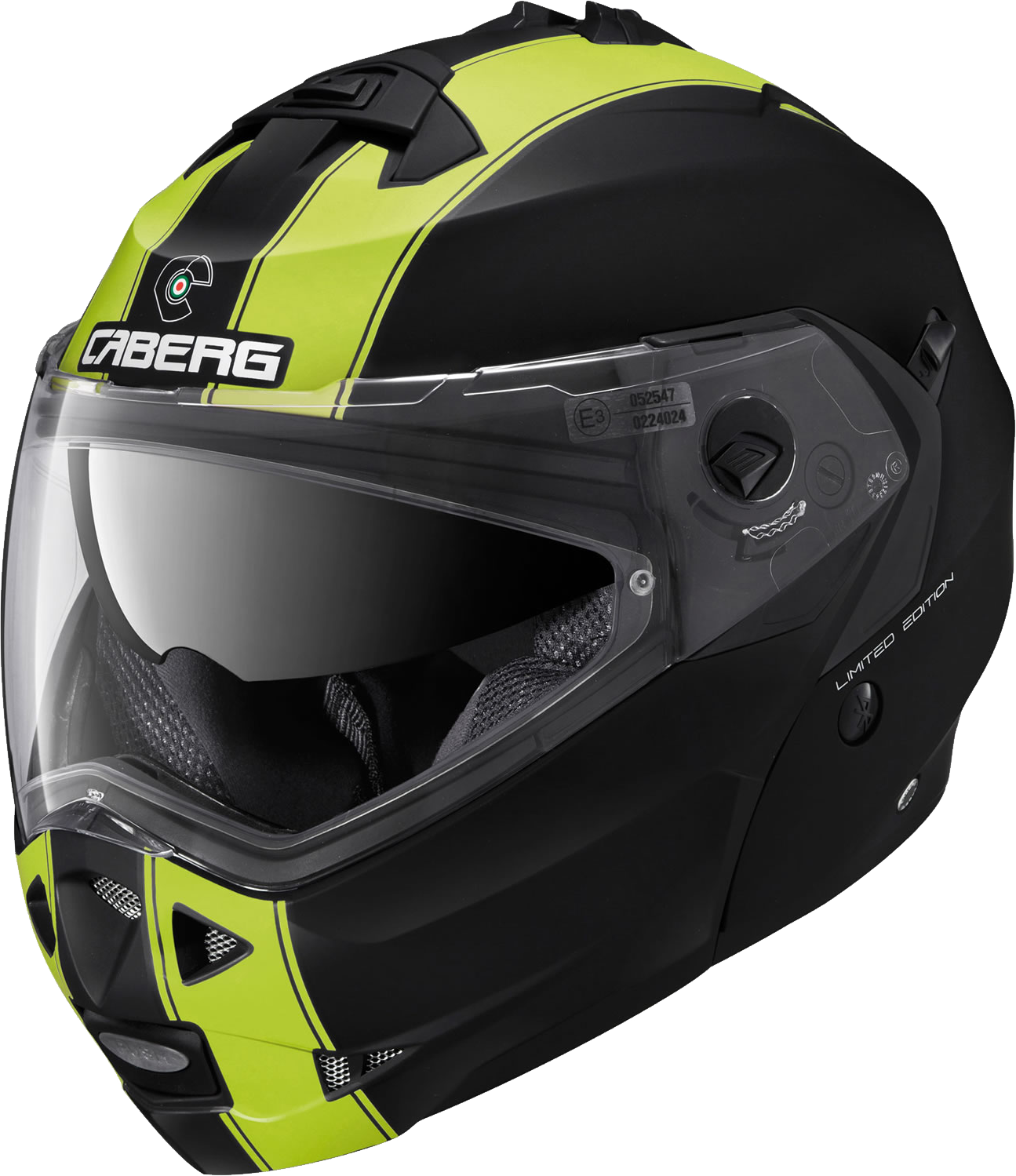 Black Neon Yellow Full Face Motorcycle Helmet Transparent Background PNG Image