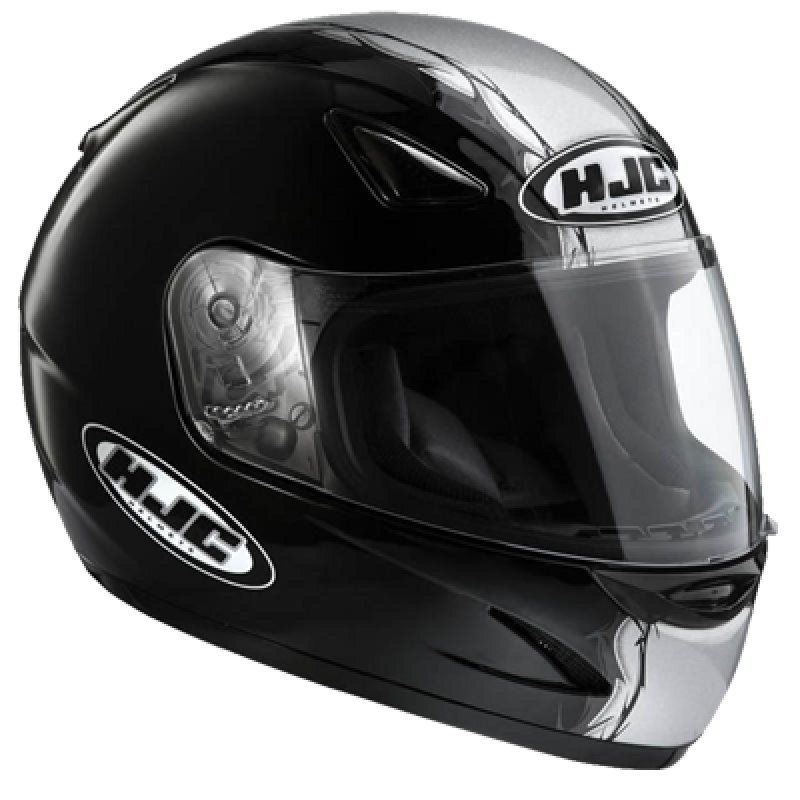 Black Full Face Motorcycle Helmet With Clear Visor Transparent Background PNG Image