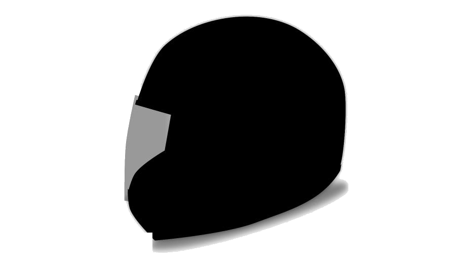 Black Motorcycle Helmet Balaclava Silhouette Transparent Background PNG Image