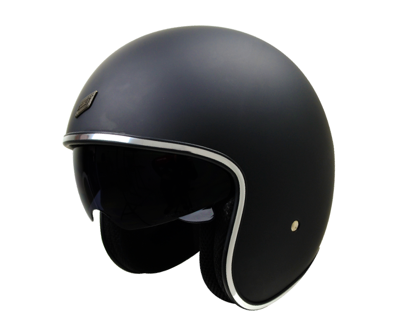 Classic Black Open Face Motorcycle Helmet Transparent Background PNG Image