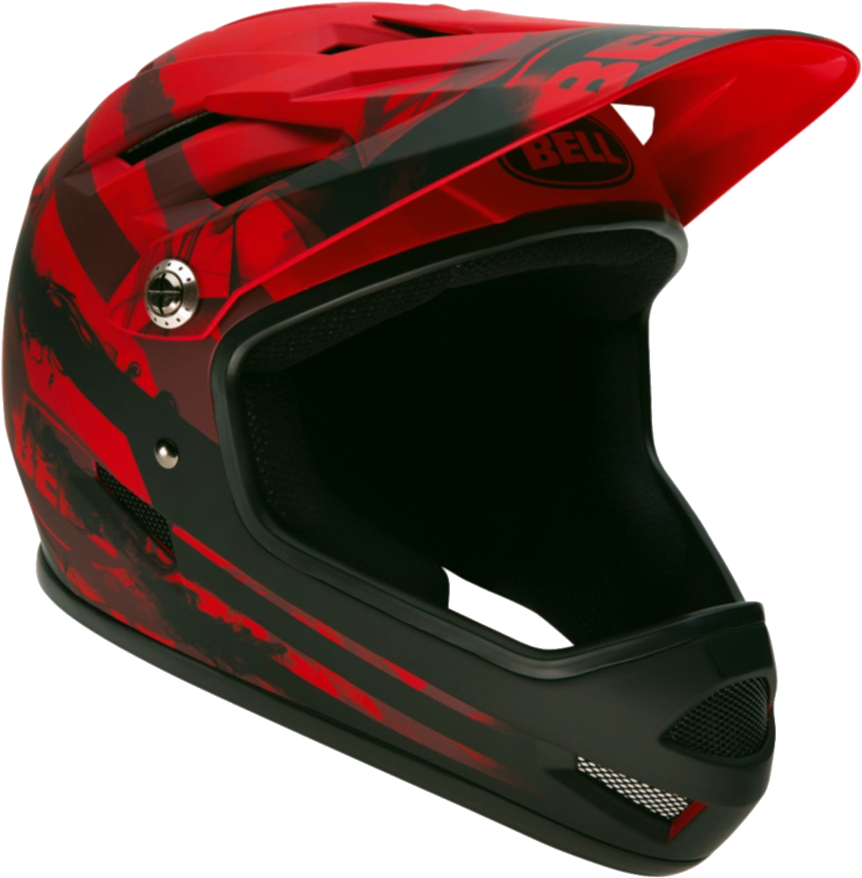 Red Black Motocross Helmet With Open Face Design Transparent Background PNG Image