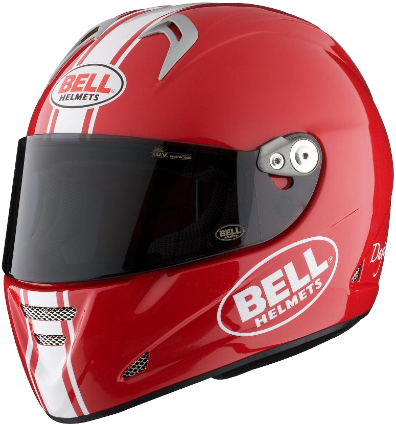 Red Retro Full Face Motorcycle Helmet With Clear Visor Transparent Background PNG Image