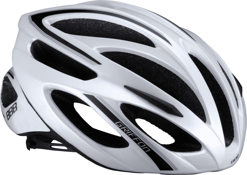 White Lightweight Bicycle Helmet With Ventilation Transparent Background PNG Image