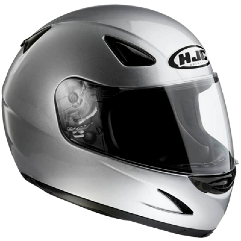 Silver Black Full Face Motorcycle Helmet With Clear Visor Transparent Background PNG Image