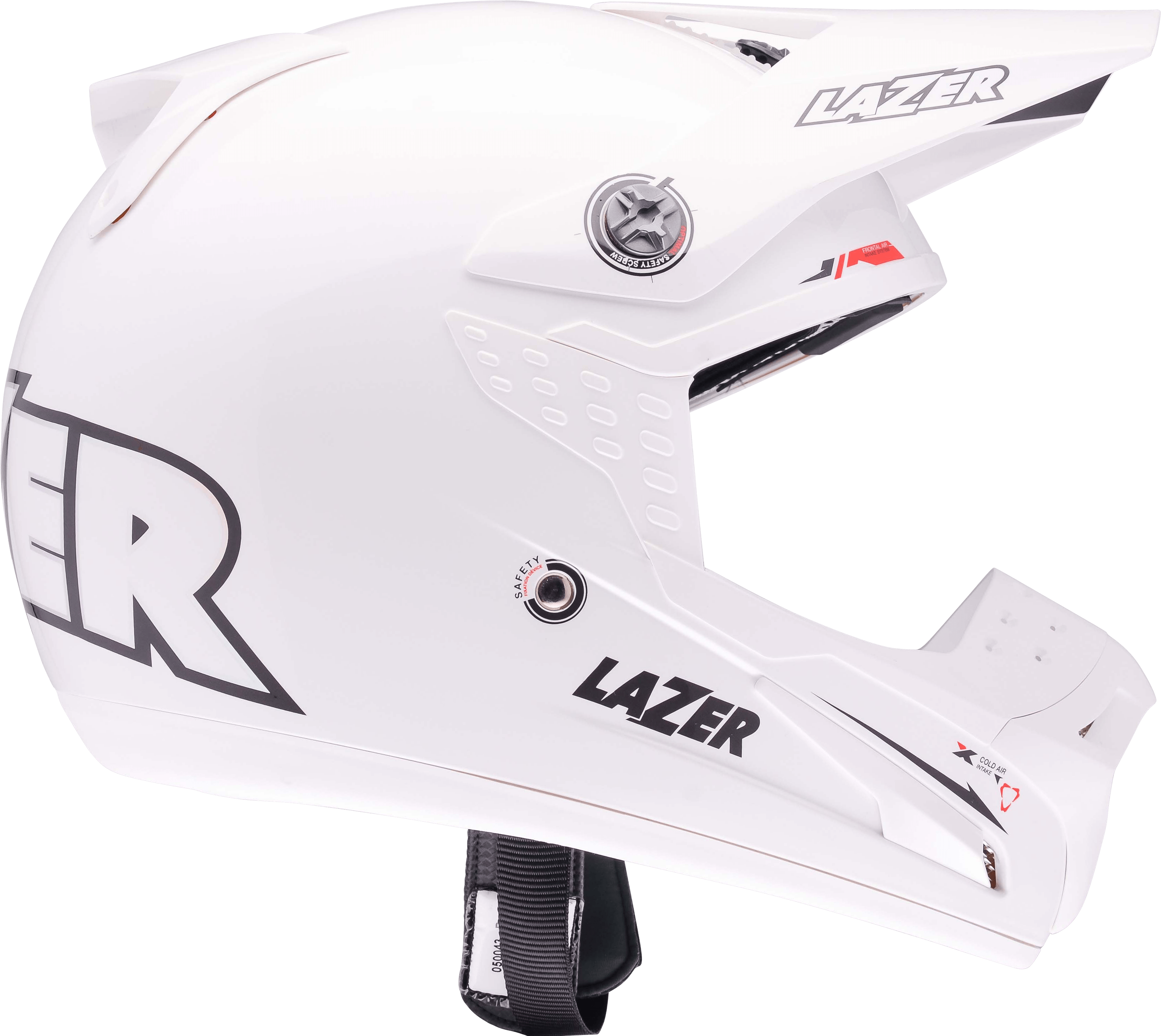 White Motocross Motorcycle Helmet With Peak Transparent Background PNG Image