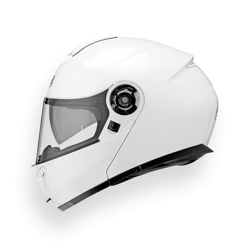 White Full Face Motorcycle Helmet With Clear Visor Transparent Background PNG Image