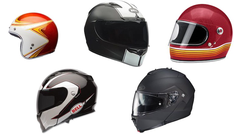 Colorful Collection Of Five Motorcycle Helmets Transparent Background PNG Image