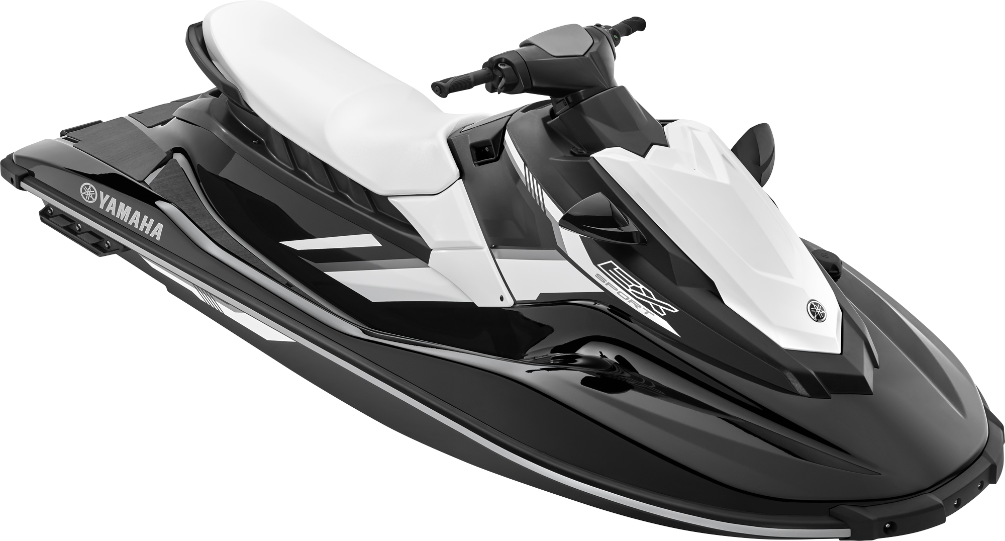 Black Silver Luxury Personal Watercraft Side View Transparent Background PNG Image