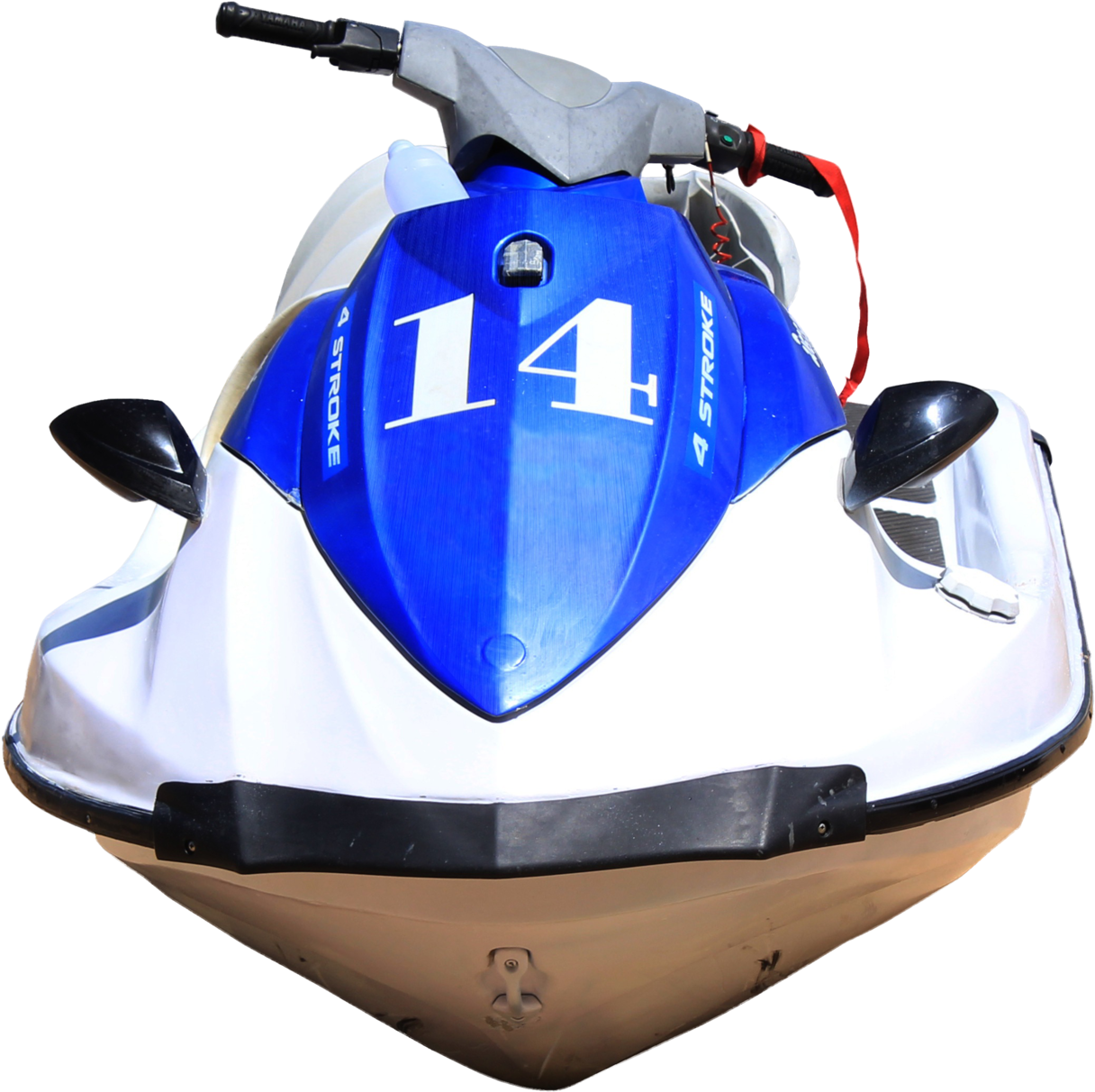 Blue White Personal Watercraft Front View Transparent Background PNG Image