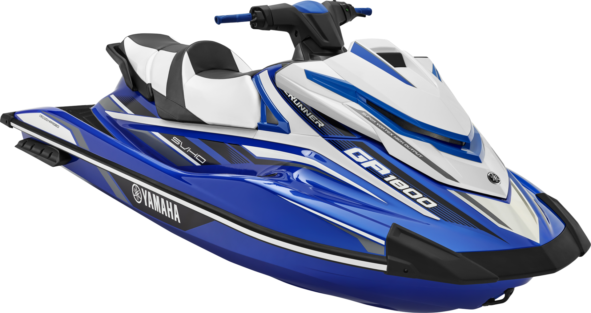 Blue White Racing Personal Watercraft With Wave Graphics Transparent Background PNG Image