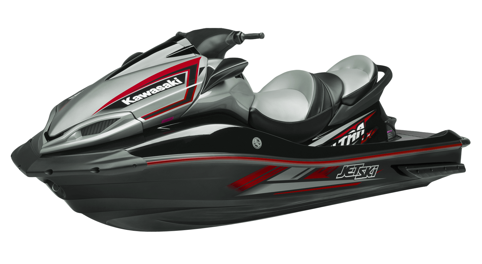 Black White Red Personal Watercraft With Twin Seats Transparent Background PNG Image