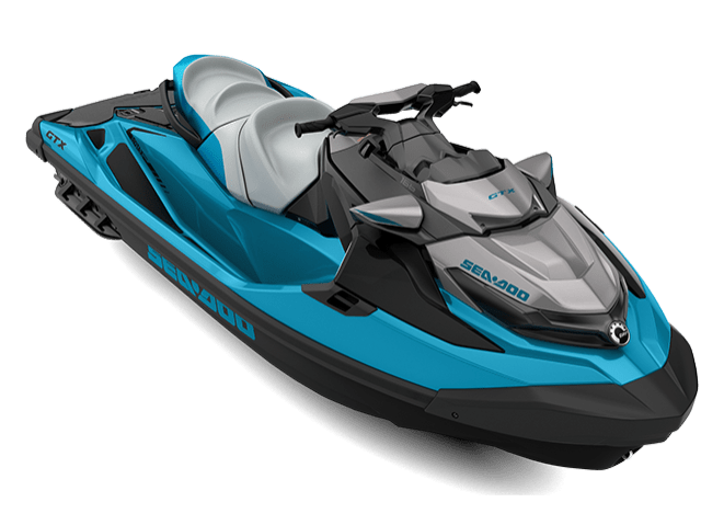 Blue Gray Personal Watercraft With Twin Seats Transparent Background PNG Image