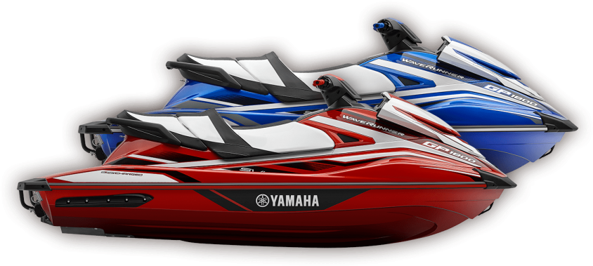 Red White Blue Racing Personal Watercraft Pair Transparent Background PNG Image