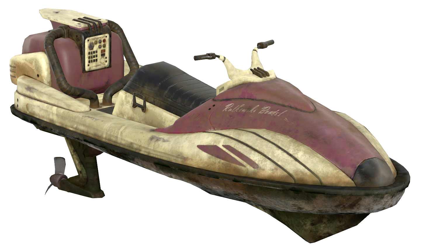 Vintage Brown Personal Watercraft With Seated Rider Transparent Background PNG Image