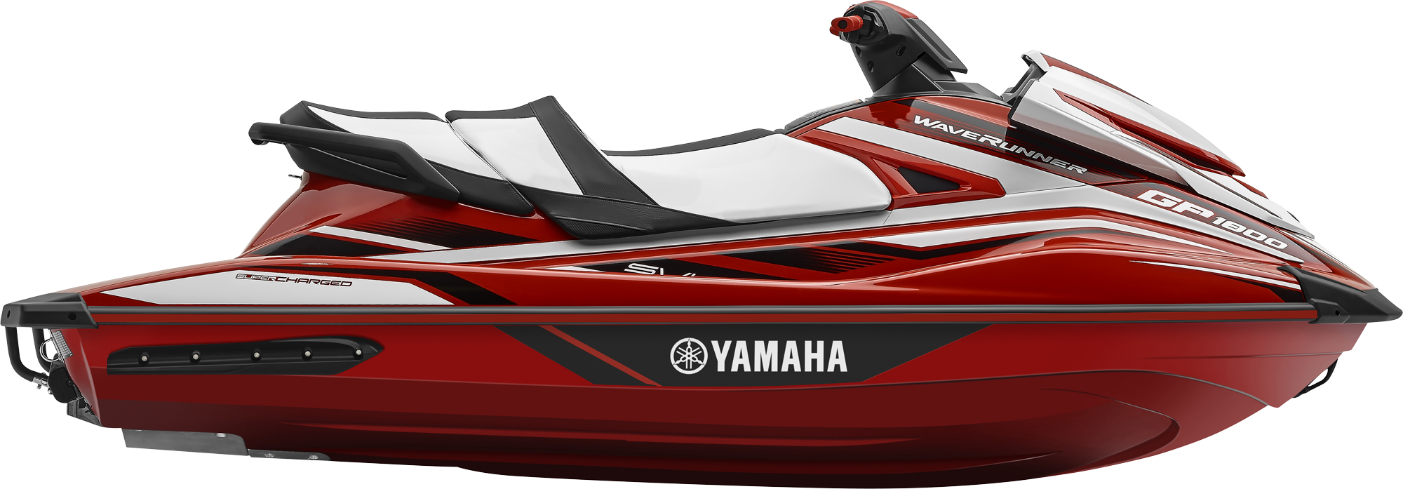 Red White Racing Jet Ski Side View Transparent Background PNG Image