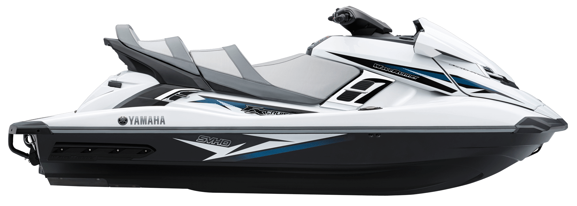 White Silver Personal Watercraft Side View Transparent Background PNG Image