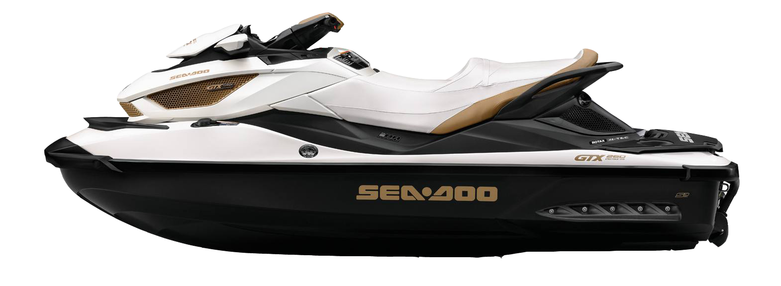 White Yellow Personal Watercraft With Black Hull Transparent Background PNG Image