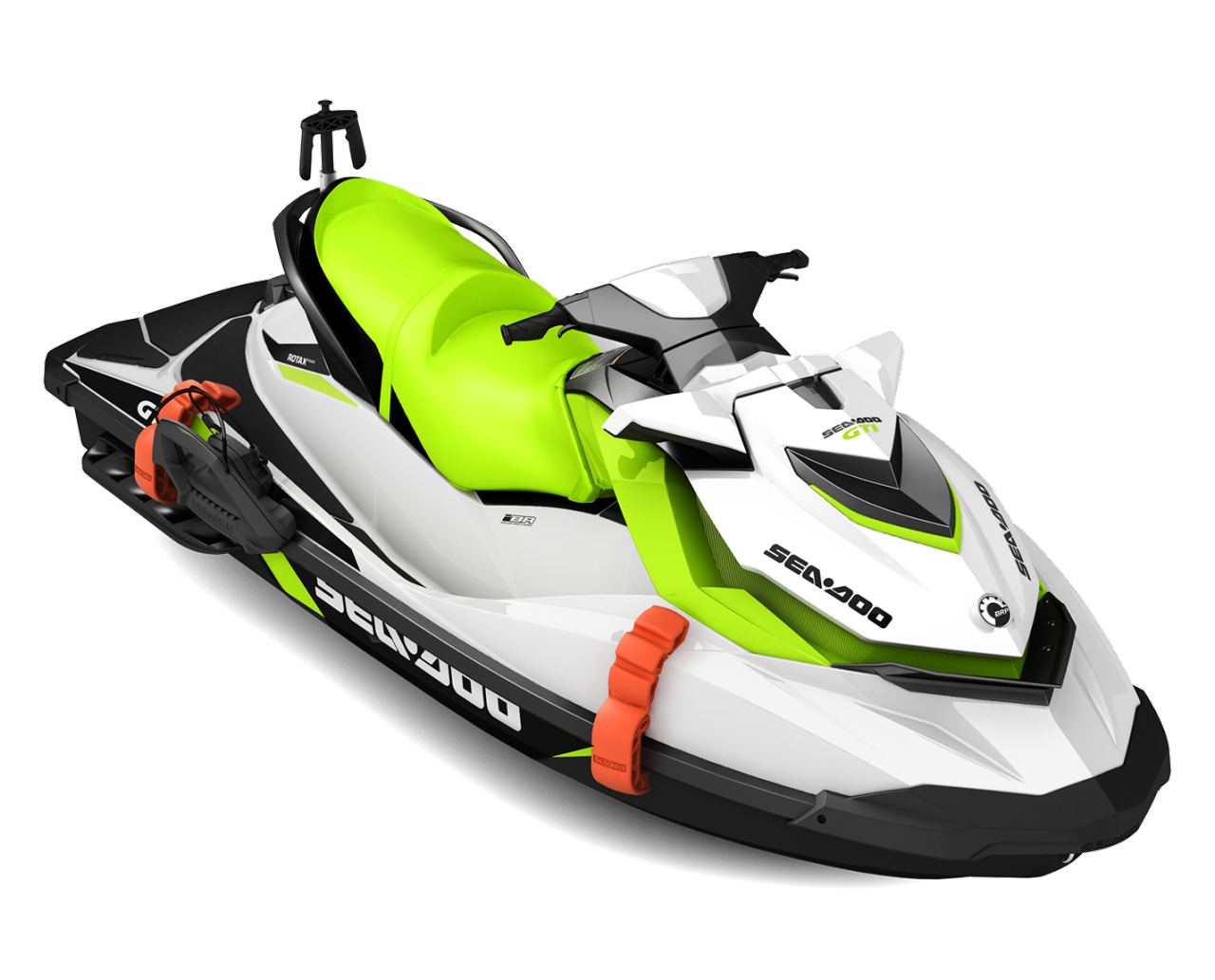 White Neon Green Sport Personal Watercraft Transparent Background PNG Image
