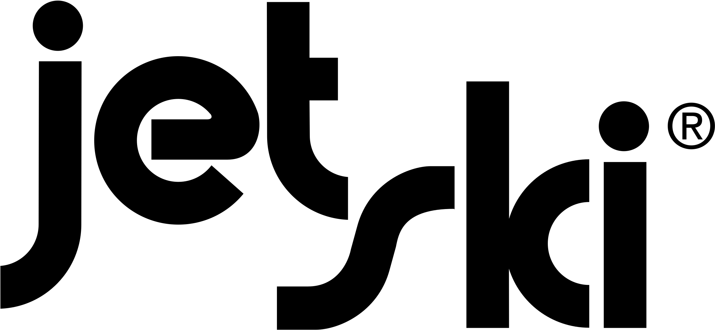 Black Jet Ski Wordmark Logo Transparent Background PNG Image