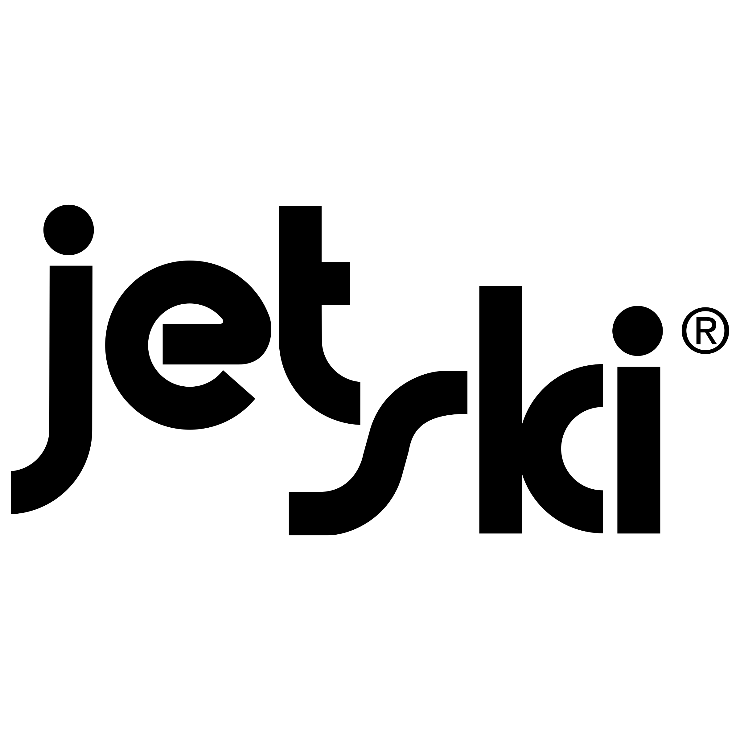 Black Jet Ski Wordmark Logo With Registered Mark Transparent Background PNG Image