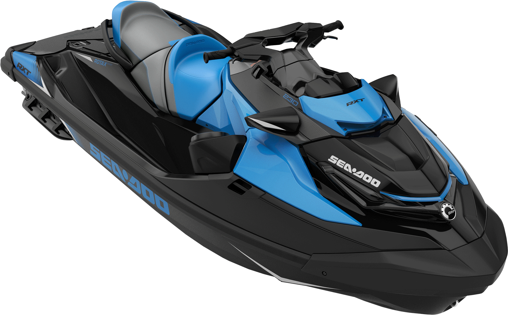 Blue Black Luxury Personal Watercraft Three Quarter View Transparent Background PNG Image