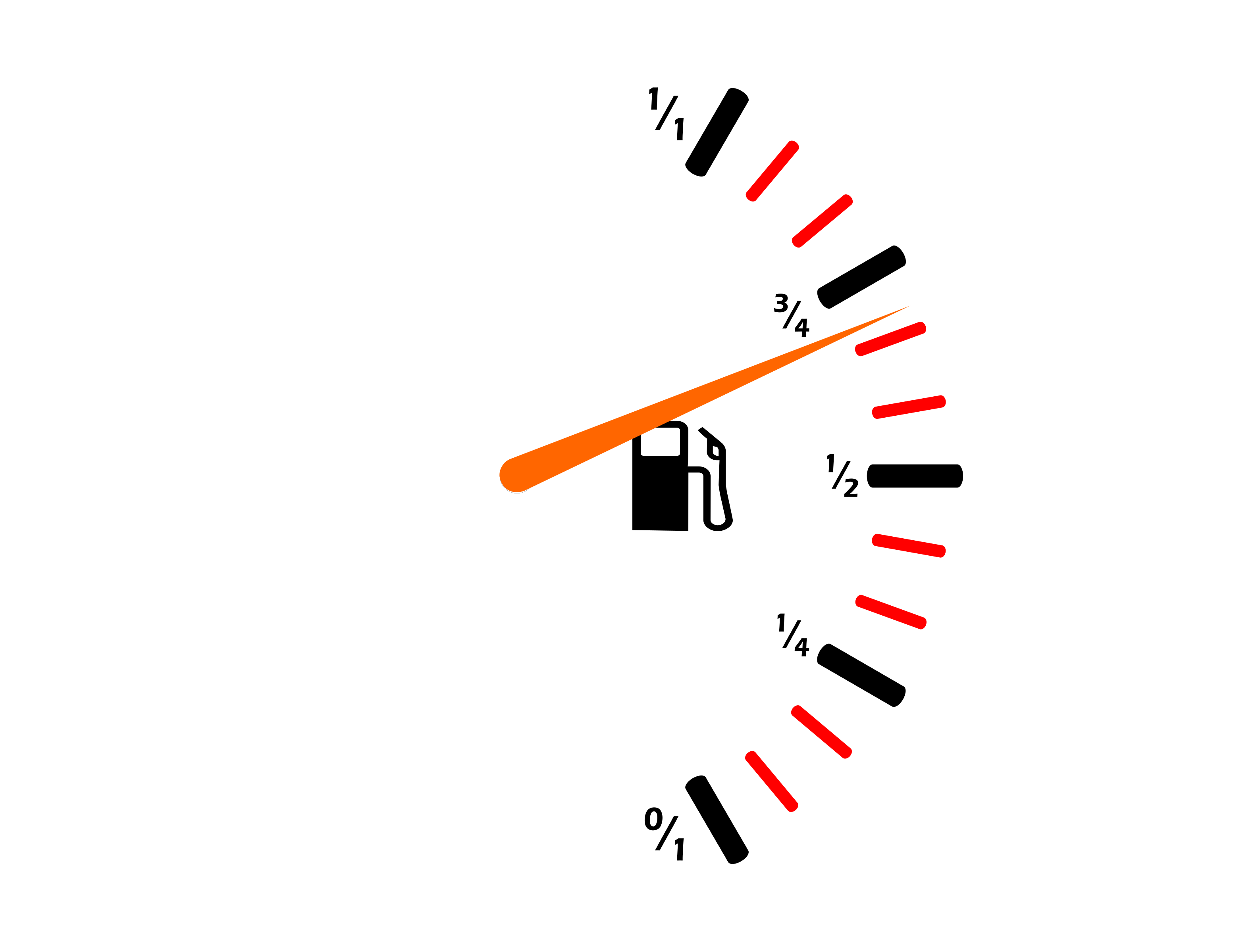 Automotive Fuel Gauge With Empty And Full Markers Transparent Background PNG Image