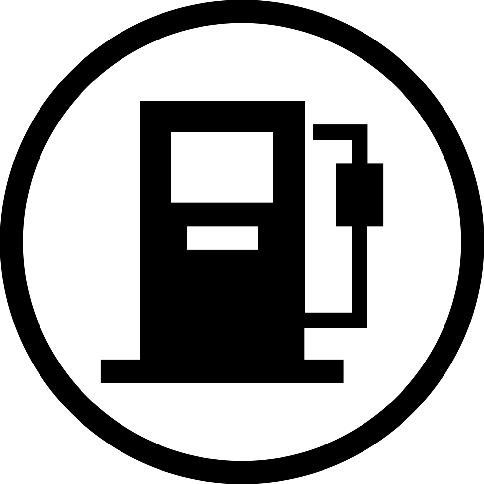Black Fuel Pump Icon Inside Circle Transparent Background PNG Image