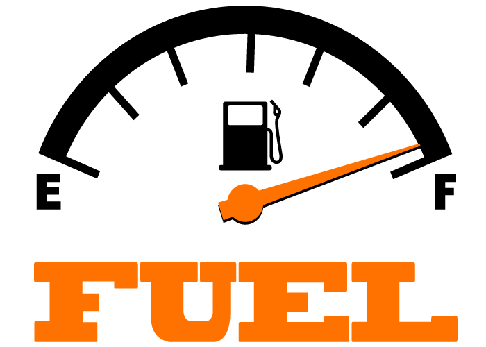 Fuel Gauge Illustration With Orange Fuel Lettering Transparent Background PNG Image