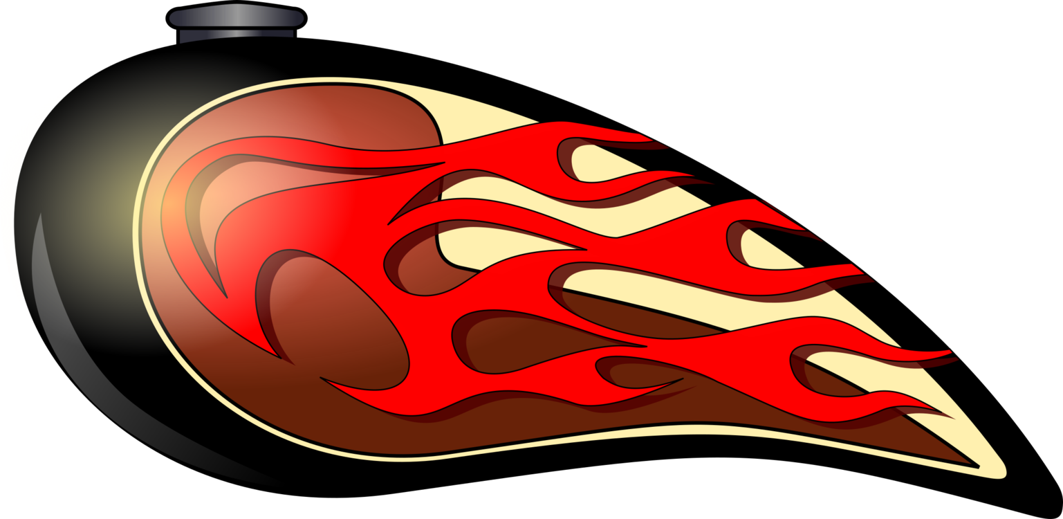 Black Fuel Tank With Red Flame Graphic Transparent Background PNG Image