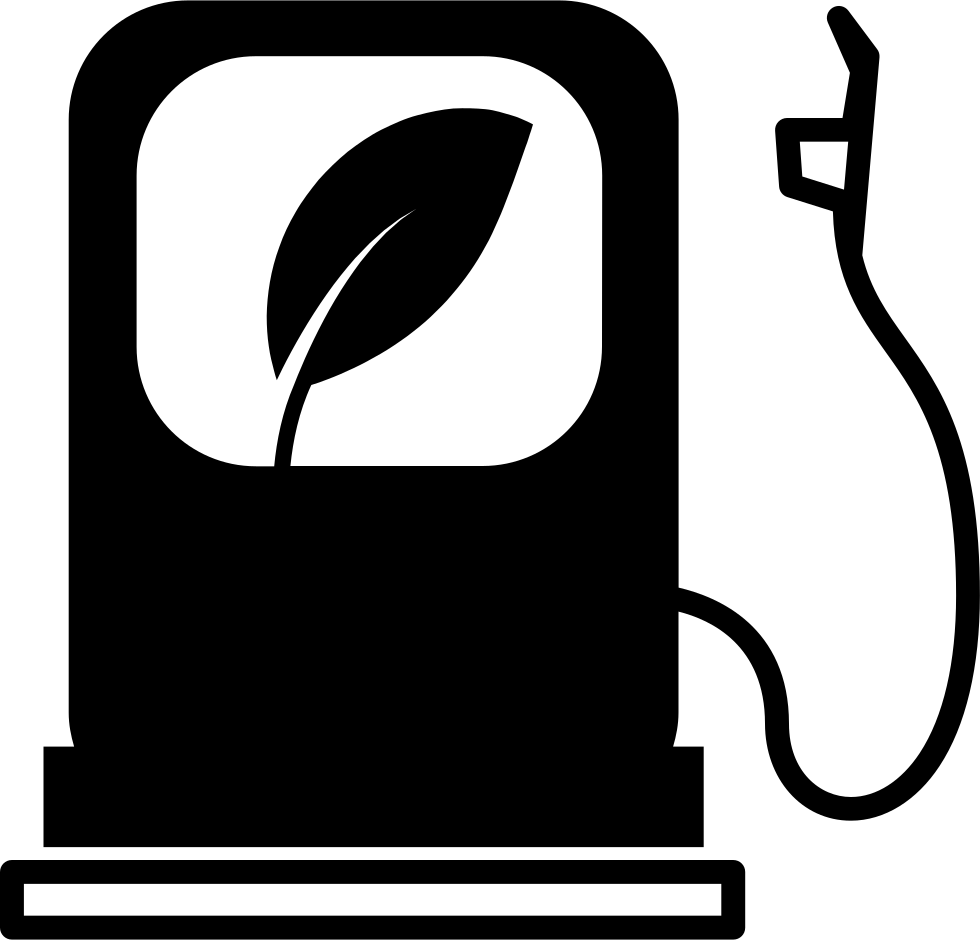 Black Gas Pump Icon With Leaf Symbol Transparent Background PNG Image