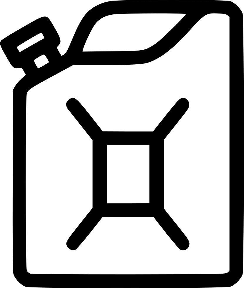 Black Outline Jerry Can Fuel Container Icon Transparent Background PNG Image