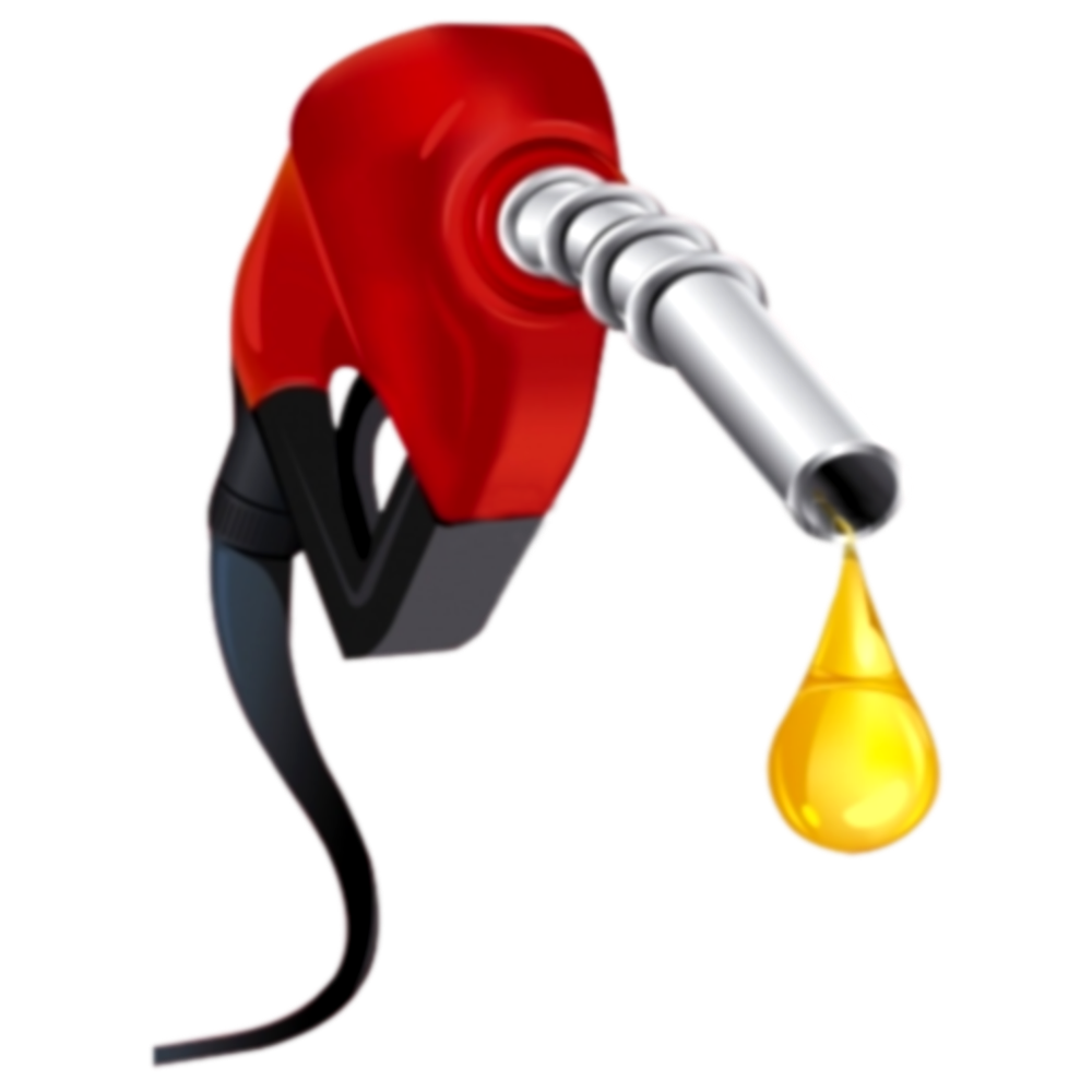 Red Gas Pump Nozzle With Golden Fuel Drop Transparent Background PNG Image