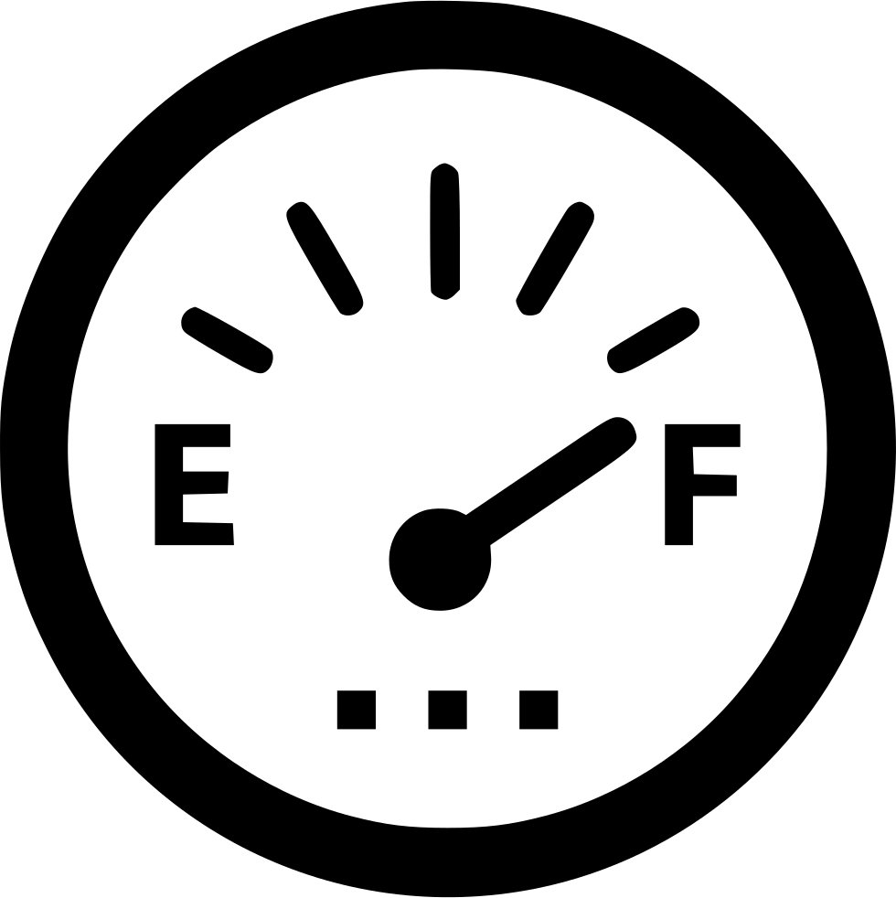 Round Fuel Gauge Icon With Empty Full Markers Transparent Background PNG Image