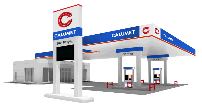Modern Calumet Gas Station Exterior Photo Transparent Background PNG Image