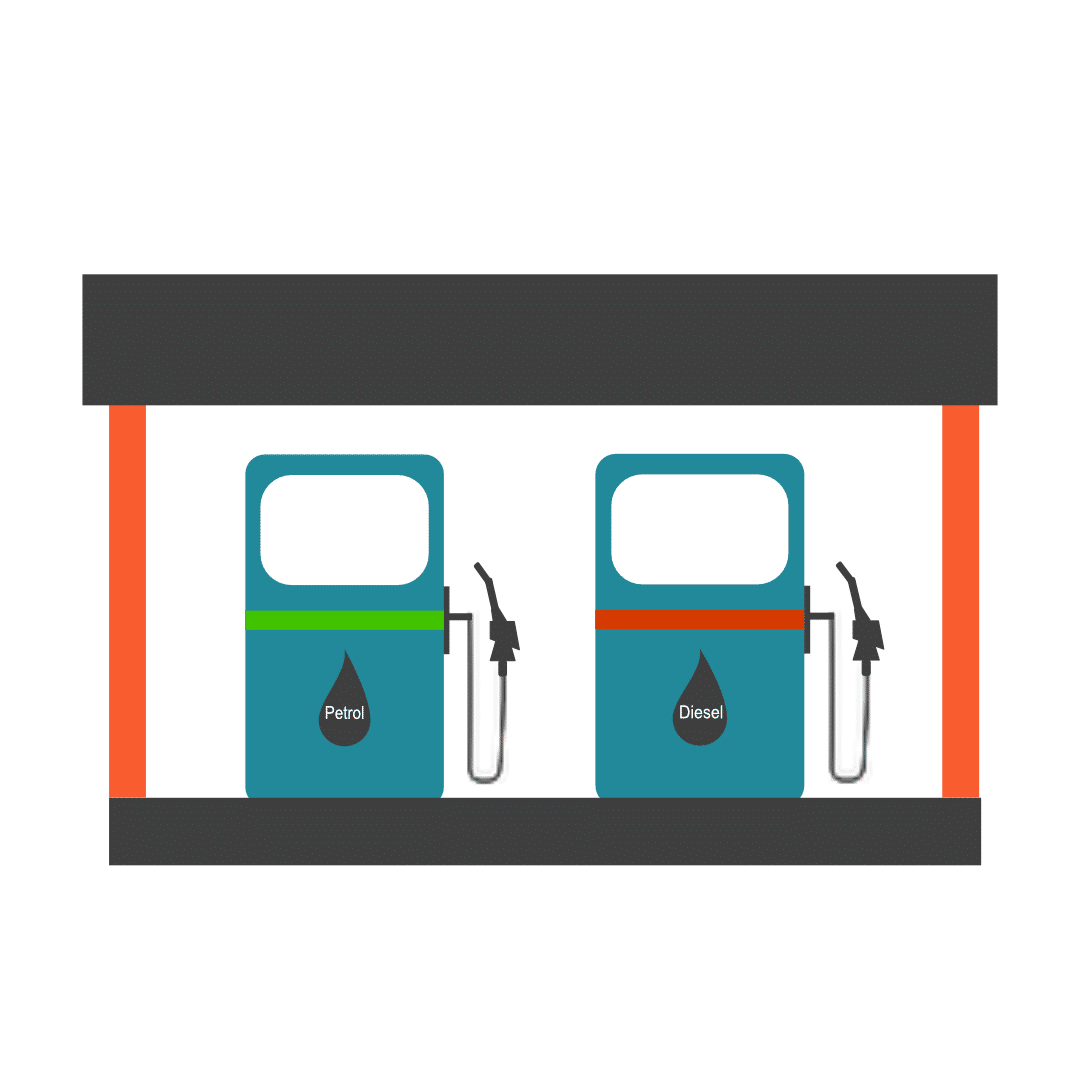 Two Fuel Pumps At Small Gas Station Illustration Transparent Background PNG Image