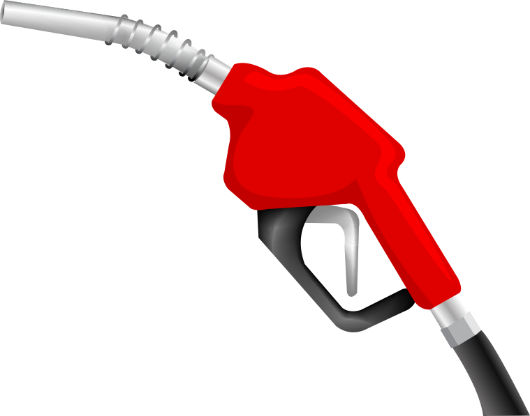 Red Fuel Nozzle With Flexible Silver Hose Transparent Background PNG Image