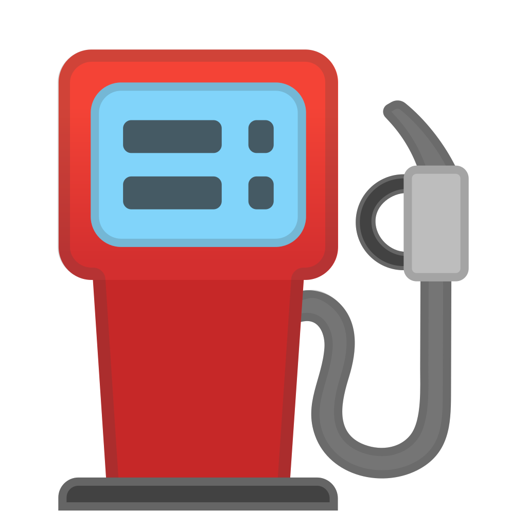 Red Gas Pump Cartoon Icon With Blue Display Transparent Background PNG Image
