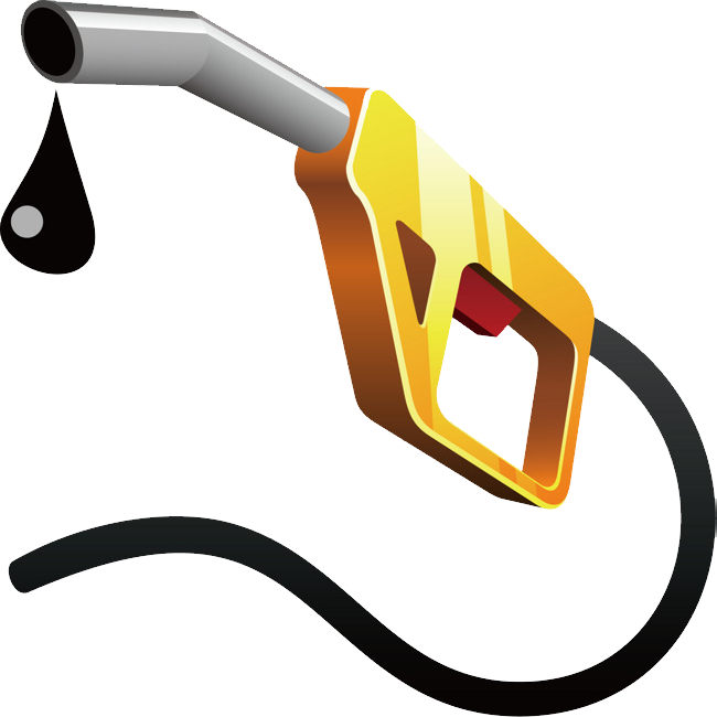 Yellow Fuel Nozzle Pouring A Drop Of Gasoline Transparent Background PNG Image
