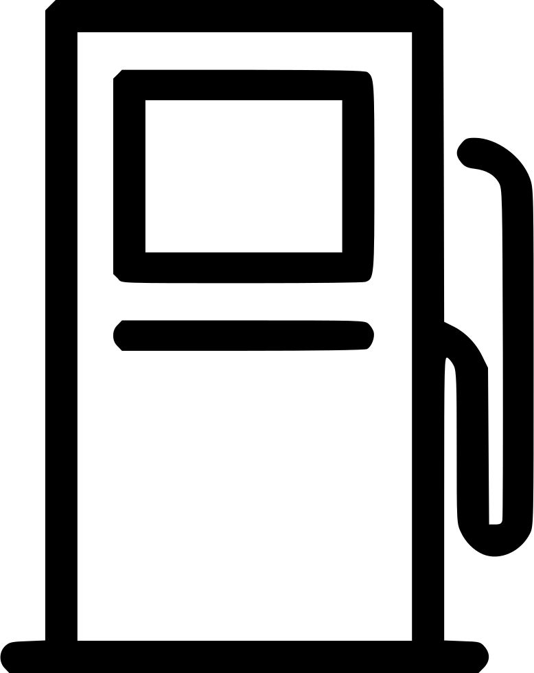 Black Outline Gas Station Fuel Pump Icon Transparent Background PNG Image